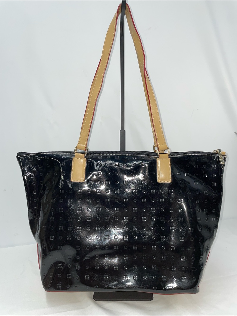 ARCADIA ITALIAN GENUINE PATENT LEATHER TOTE BAG FTL-07-161